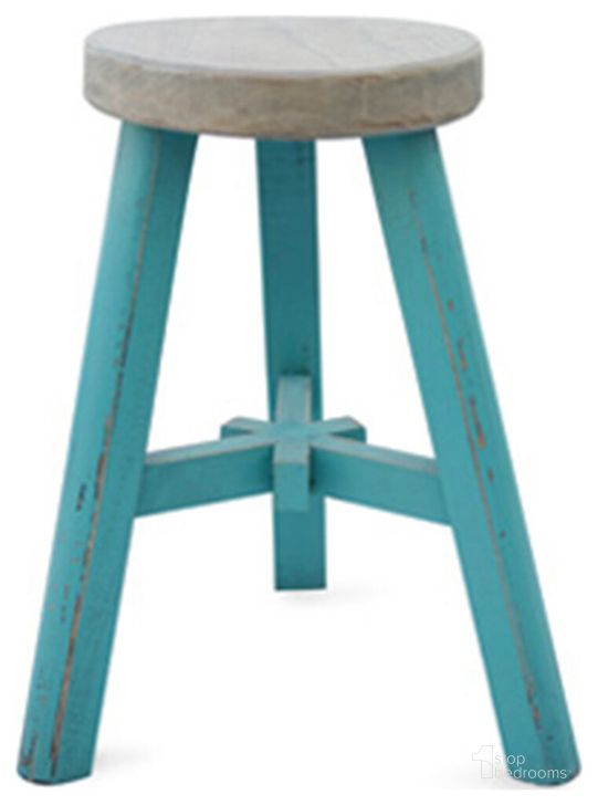 The appearance of Farmhouse Stool In Turquoise designed by Primitive Collections in the country / farmhouse interior design. This turquoise piece of furniture  was selected by 1StopBedrooms from  to add a touch of cosiness and style into your home. Sku: PCUB022TUR10. Material: Wood. Product Type: Stool.