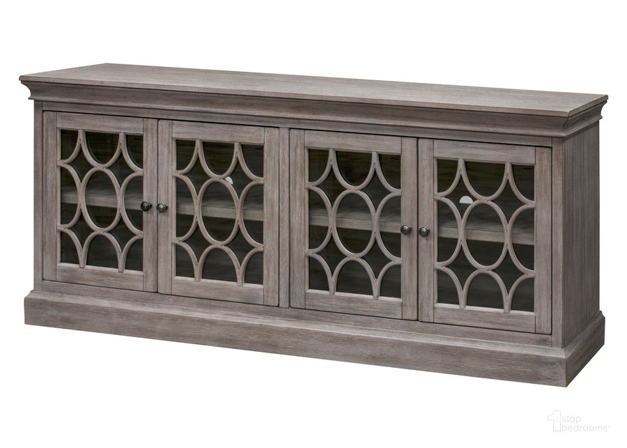 The appearance of Felicity Rustic 72 Inch Four Door TV Console In Gray designed by Martin Furniture in the country / farmhouse interior design. This gray piece of furniture  was selected by 1StopBedrooms from Felicity Collection to add a touch of cosiness and style into your home. Sku: IMFE375G. Material: Wood. Product Type: TV Console. Image1