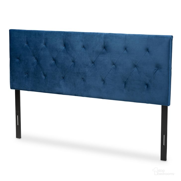 The appearance of Felix Velvet Fabric Upholstered Full Headboard In Navy Blue designed by Baxton Studio in the modern / contemporary interior design. This navy blue piece of furniture  was selected by 1StopBedrooms from Felix Collection to add a touch of cosiness and style into your home. Sku: Felix-Navy Blue Velvet-HB-Full. Product Type: Headboard. Bed Size: Full. Material: MDF. Image1