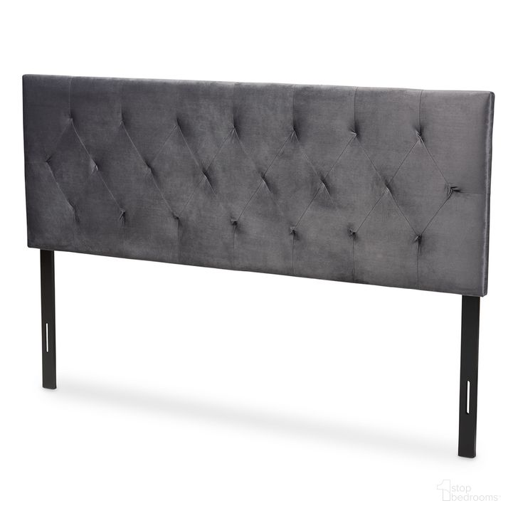 The appearance of Felix Velvet Fabric Upholstered King Headboard In Grey and Dark Brown designed by Baxton Studio in the modern / contemporary interior design. This grey and dark brown piece of furniture  was selected by 1StopBedrooms from Felix Collection to add a touch of cosiness and style into your home. Sku: Felix-Grey Velvet-HB-King. Product Type: Headboard. Bed Size: King. Material: MDF. Image1