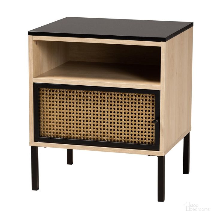 The appearance of Felton Two Tone Wood 1 Door End Table In Black and Gold designed by Baxton Studio in the transitional interior design. This black/gold piece of furniture  was selected by 1StopBedrooms from Felton Collection to add a touch of cosiness and style into your home. Sku: Frakta-003-1 Door-Cabinet. Material: Steel. Product Type: End Table. Image1