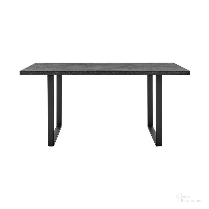 The appearance of Fenton Dining Table with Charcoal Top and Black Base designed by Armen Living in the modern / contemporary interior design. This black piece of furniture  was selected by 1StopBedrooms from Fenton Collection to add a touch of cosiness and style into your home. Sku: LCFEDICHTO;LCFEDIBLLG. Table Base Style: Double Pedestal. Material: Metal. Product Type: Dining Table. Table Top Shape: Rectangular. Size: 36". Image1