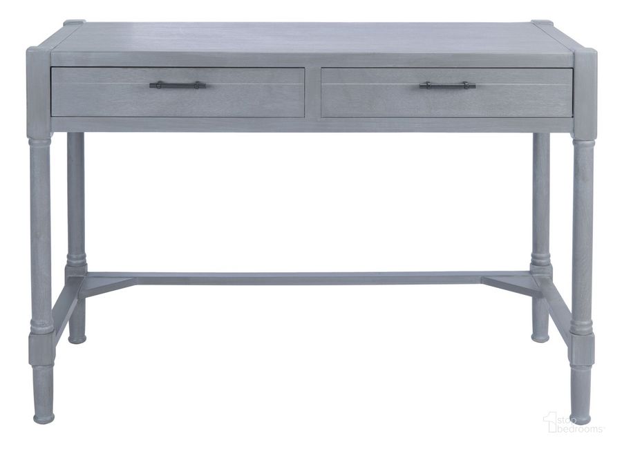 The appearance of Filbert Writing Desk in Grey designed by Safavieh in the traditional interior design. This grey piece of furniture  was selected by 1StopBedrooms from Filbert Collection to add a touch of cosiness and style into your home. Sku: DSK5701D. Material: Wood. Product Type: Writing Desk. Image1