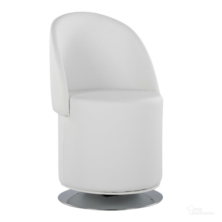 The appearance of Finch Chair In White designed by Lumisource in the modern / contemporary interior design. This white piece of furniture  was selected by 1StopBedrooms from Finch Collection to add a touch of cosiness and style into your home. Sku: CH-FINCHPU CHRW. Material: Leather. Product Type: Swivel Chair. Image1