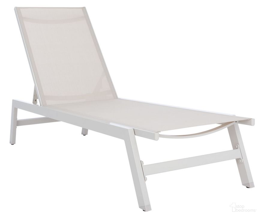 The appearance of Fionne Sunlounger in Beige designed by Safavieh in the modern / contemporary interior design. This beige piece of furniture  was selected by 1StopBedrooms from Fionne Collection to add a touch of cosiness and style into your home. Sku: PAT9038A. Material: Aluminum. Product Type: Outdoor Set. Image1