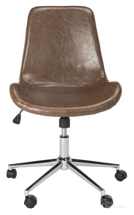 The appearance of Fletcher Brown/Chrome Swivel Office Chair designed by Safavieh in the modern / contemporary interior design. This brown and chrome piece of furniture  was selected by 1StopBedrooms from Fletcher Collection to add a touch of cosiness and style into your home. Sku: OCH7501A. Product Type: Office Chair. Material: Iron. Image1