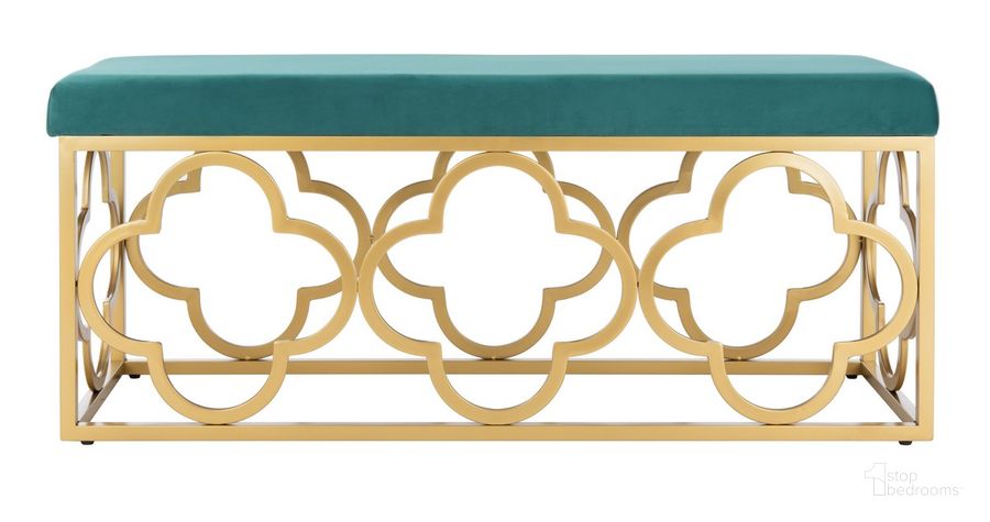 The appearance of Fleur Rectangle Bench BCH6205B designed by Safavieh in the modern / contemporary interior design. This emerald piece of furniture  was selected by 1StopBedrooms from Fleur Collection to add a touch of cosiness and style into your home. Sku: BCH6205B. Material: Metal. Product Type: Bench. Image1