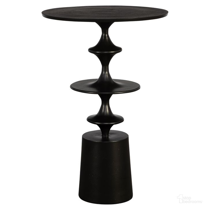 The appearance of Flight Textured Accent Table In Black designed by Uttermost in the  interior design. This black piece of furniture  was selected by 1StopBedrooms from Flight Collection to add a touch of cosiness and style into your home. Sku: 22921. Material: Aluminum. Product Type: Accent Table. Image1