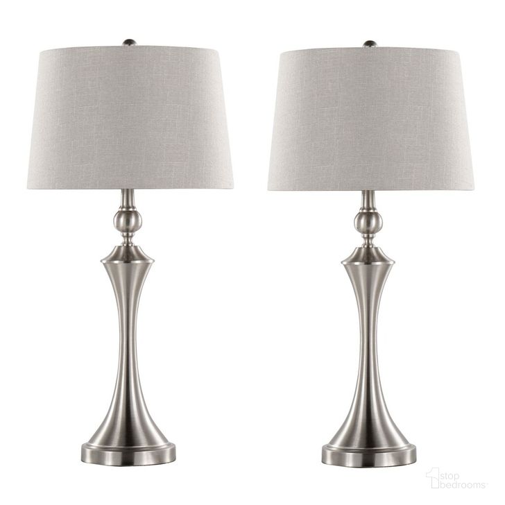 The appearance of Flint 30.75 Inch Metal Table Lamp with USB Set of 2 In Taupe designed by Lumisource in the modern / contemporary interior design. This taupe piece of furniture  was selected by 1StopBedrooms from Flint Collection to add a touch of cosiness and style into your home. Sku: GTS31-FLINT BNITP2. Material: Metal. Product Type: Table Lamp. Image1