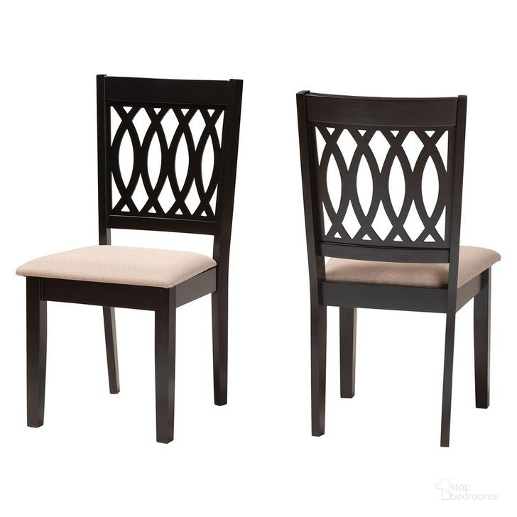 The appearance of Florencia Wood Dining Chair Set of 2 In Beige and Espresso Brown designed by Baxton Studio in the modern / contemporary interior design. This beige and brown piece of furniture  was selected by 1StopBedrooms from Florencia Collection to add a touch of cosiness and style into your home. Sku: RH388C-Sand/Dark Brown-DC-2PK. Product Type: Dining Chair. Material: Rubberwood. Image1
