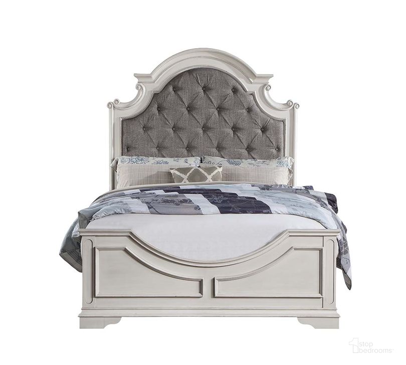 The appearance of Florian Queen Bed In Gray and White designed by ACME in the transitional interior design. This gray and white piece of furniture  was selected by 1StopBedrooms from Florian Collection to add a touch of cosiness and style into your home. Sku: BD01648Q1;BD01648Q2;BD01648Q3. Material: Wood. Product Type: Bed. Bed Size: Queen. Image1