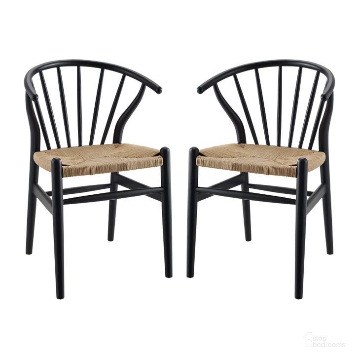 The appearance of Flourish Spindle Wood Dining Side Chair Set of 2 EEI-4168-BLK designed by Modway in the modern / contemporary interior design. This black piece of furniture  was selected by 1StopBedrooms from Flourish Collection to add a touch of cosiness and style into your home. Sku: EEI-4168-BLK. Material: Wood. Product Type: Side Chair. Image1