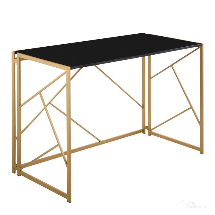 The appearance of Folia Desk In Black and Gold designed by Lumisource in the modern / contemporary interior design. This black and gold piece of furniture  was selected by 1StopBedrooms from Folia Collection to add a touch of cosiness and style into your home. Sku: OFD-FOLIA AUBK. Product Type: Desk. Material: MDF. Image1