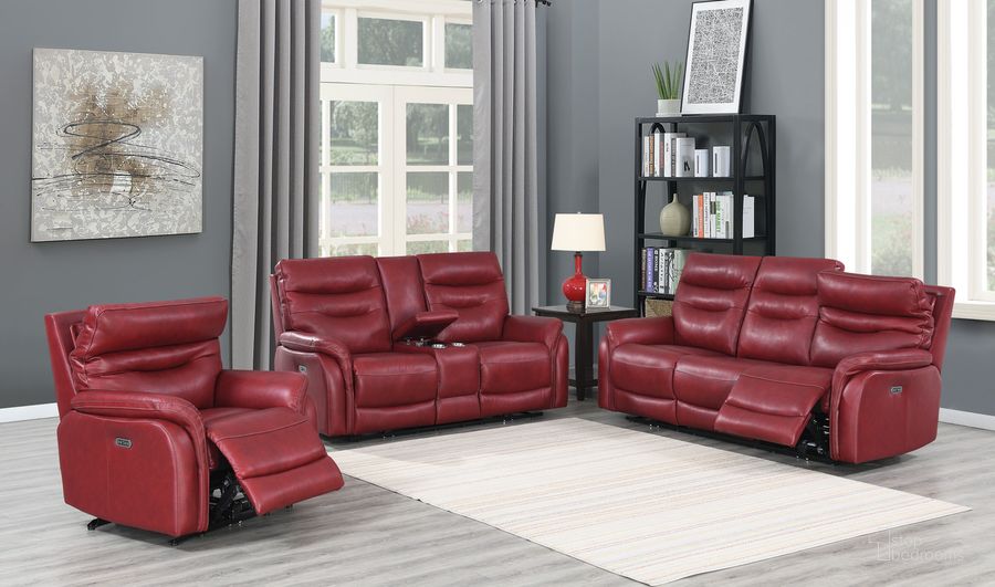 The appearance of Fortuna 3PC Living Room Set In Red designed by Steve Silver in the  interior design. This red piece of furniture  was selected by 1StopBedrooms from Fortuna Collection to add a touch of cosiness and style into your home. Sku: FT850CW;FT850LW;FT850SW. Product Type: Living Room Set. Material: Plywood. Image1