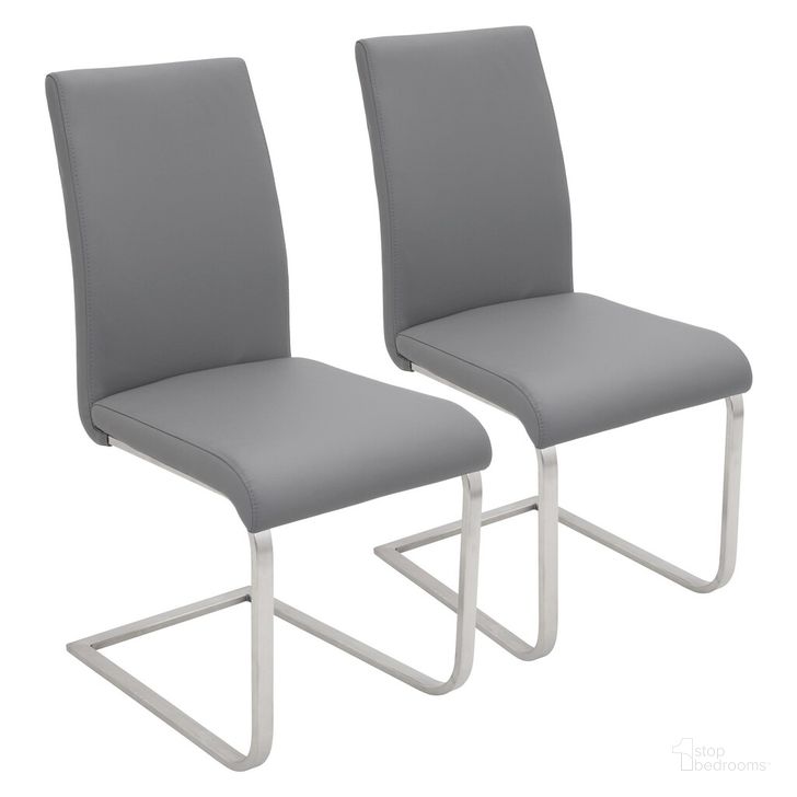 The appearance of Foster Dining Chair Set of 2 In Grey designed by Lumisource in the modern / contemporary interior design. This grey piece of furniture  was selected by 1StopBedrooms from Foster Collection to add a touch of cosiness and style into your home. Sku: DC-FSTR GY2. Material: Leather. Product Type: Dining Chair.