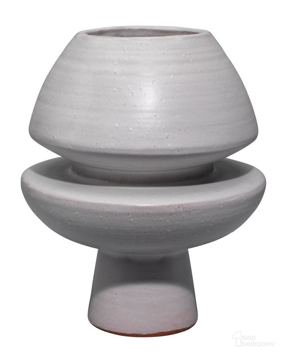 The appearance of Foundation Decorative Vase In Grey designed by Jamie Young Company in the modern / contemporary interior design. This grey piece of furniture  was selected by 1StopBedrooms from Foundation Collection to add a touch of cosiness and style into your home. Sku: 7FOUN-VAGR. Material: Ceramic. Product Type: Vase. Image1