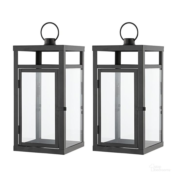 The appearance of Fraleigh Outdoor Lantern Set of 2 designed by Safavieh in the modern / contemporary interior design. This black piece of furniture  was selected by 1StopBedrooms from Fraleigh Collection to add a touch of cosiness and style into your home. Sku: PLT4073A-SET2. Material: Metal. Product Type: Outdoor Lighting. Image1