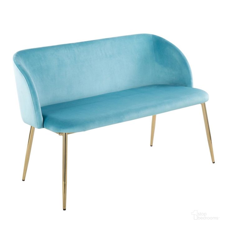 The appearance of Fran Bench In Blue and Gold designed by Lumisource in the glam interior design. This blue and gold piece of furniture  was selected by 1StopBedrooms from Luna Collection to add a touch of cosiness and style into your home. Sku: BC-FRANV AULBU. Material: Metal. Product Type: Bench. Image1