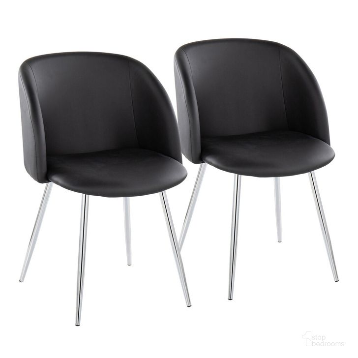 The appearance of Fran Chair Set of 2 In Black and Chrome designed by Lumisource in the modern / contemporary interior design. This black and chrome piece of furniture  was selected by 1StopBedrooms from Luna Collection to add a touch of cosiness and style into your home. Sku: CH-FRANPU BK2. Material: Leather. Product Type: Dining Chair. Image1