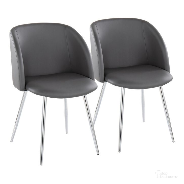 The appearance of Fran Chair Set of 2 In Weathered Grey and Chrome designed by Lumisource in the modern / contemporary interior design. This weathered grey/chrome piece of furniture  was selected by 1StopBedrooms from Luna Collection to add a touch of cosiness and style into your home. Sku: CH-FRANPU GY2. Material: Leather. Product Type: Dining Chair. Image1