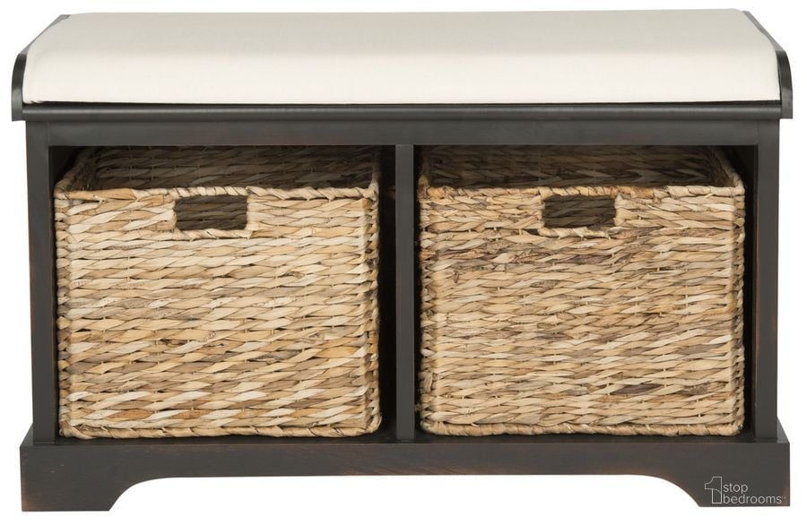 The appearance of Franklin Brown Wicker Storage Bench designed by Safavieh in the modern / contemporary interior design. This brown piece of furniture  was selected by 1StopBedrooms from Franklin Collection to add a touch of cosiness and style into your home. Sku: AMH5736A. Material: Wood. Product Type: Bench. Image1