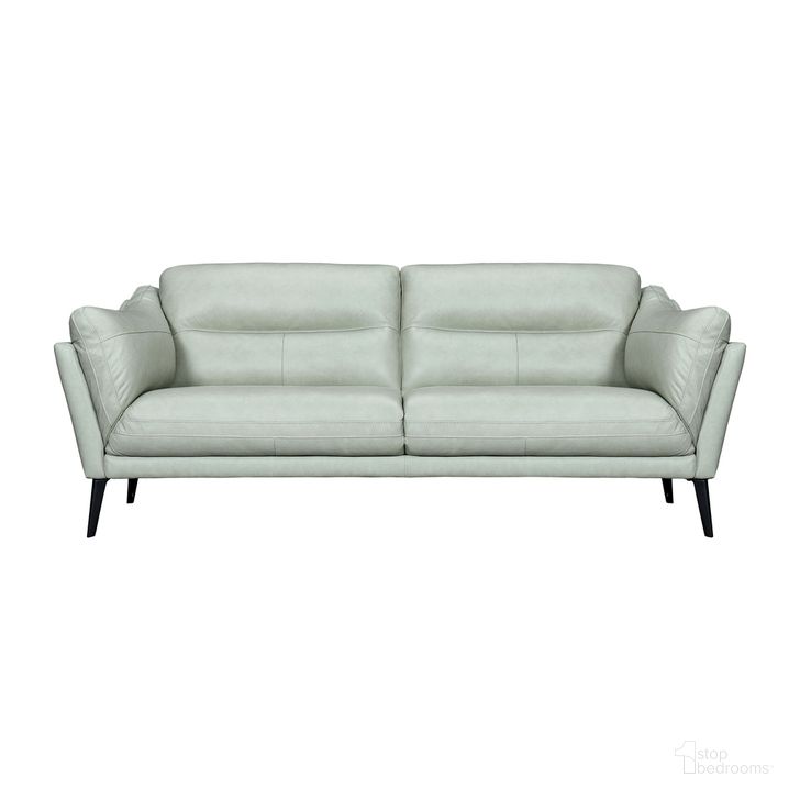 The appearance of Franz Leather Sofa In Mint designed by Armen Living in the modern / contemporary interior design. This mint piece of furniture  was selected by 1StopBedrooms from Franz Collection to add a touch of cosiness and style into your home. Sku: LCFR3MINT. Material: Leather. Product Type: Sofa. Image1