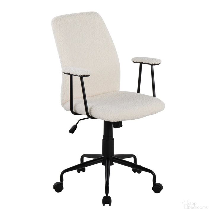 The appearance of Fredrick Office Chair In White designed by Lumisource in the modern / contemporary interior design. This white piece of furniture  was selected by 1StopBedrooms from Fredrick Collection to add a touch of cosiness and style into your home. Sku: OC-FREDSHERPA BKW. Material: Metal. Product Type: Office Chair. Image1
