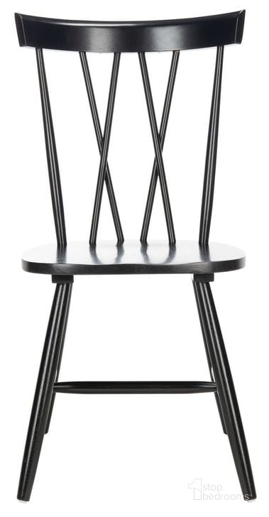 The appearance of Friar Dining Chair Set of 2 in Black designed by Safavieh in the modern / contemporary interior design. This black piece of furniture  was selected by 1StopBedrooms from Friar Collection to add a touch of cosiness and style into your home. Sku: DCH1401A-SET2. Material: Wood. Product Type: Dining Chair. Image1
