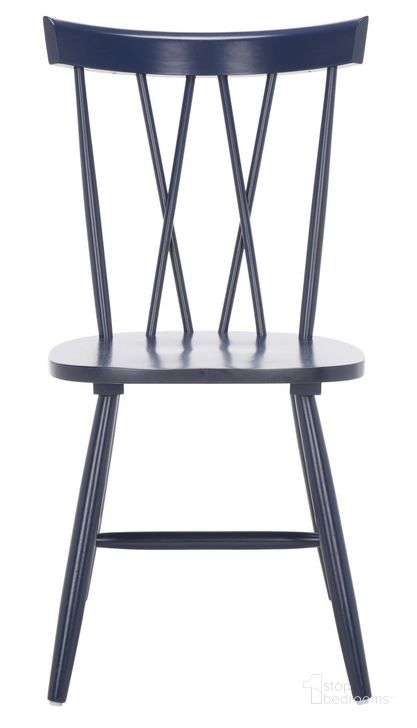 The appearance of Friar Dining Chair Set of 2 in Navy designed by Safavieh in the modern / contemporary interior design. This navy piece of furniture  was selected by 1StopBedrooms from Friar Collection to add a touch of cosiness and style into your home. Sku: DCH1401F-SET2. Material: Wood. Product Type: Dining Chair. Image1