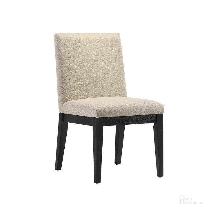 The appearance of Froja Side Chair Set of 2 In Black and Beige designed by ACME in the transitional interior design. This black and beige piece of furniture  was selected by 1StopBedrooms from Froja Collection to add a touch of cosiness and style into your home. Sku: DN01803. Material: Wood. Product Type: Side Chair. Image1