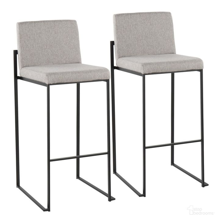 The appearance of Fuji High Back Barstool Set of 2 In Black and Gray designed by Lumisource in the modern / contemporary interior design. This black and gray piece of furniture  was selected by 1StopBedrooms from Fuji Collection to add a touch of cosiness and style into your home. Sku: B30-FUJIHB BKFGY2. Material: Polyester. Product Type: Barstool. Image1
