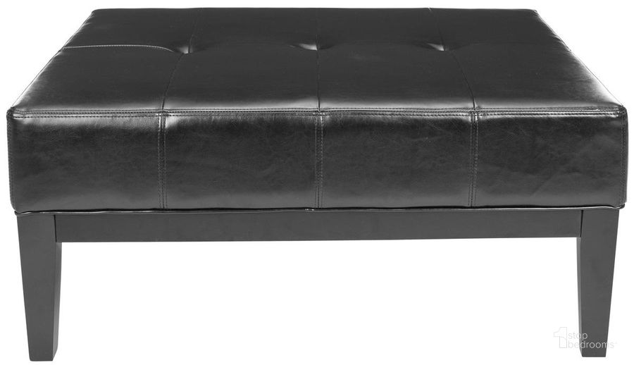 The appearance of Fulton Black 36 Inch Square Cocktail Ottoman HUD8237B designed by Safavieh in the modern / contemporary interior design. This black piece of furniture  was selected by 1StopBedrooms from Fulton Collection to add a touch of cosiness and style into your home. Sku: HUD8237B. Material: Wood. Product Type: Ottoman. Image1