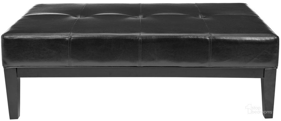 The appearance of Fulton Black 48 Inch x 30 Inch Cocktail Ottoman designed by Safavieh in the modern / contemporary interior design. This black piece of furniture  was selected by 1StopBedrooms from Fulton Collection to add a touch of cosiness and style into your home. Sku: HUD8236B. Material: Wood. Product Type: Ottoman. Image1