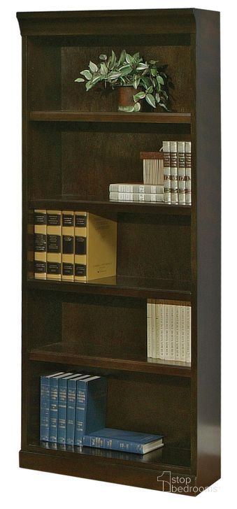 The appearance of Fulton Executive Open Wood Bookcase In Brown designed by Martin Furniture in the traditional interior design. This brown piece of furniture  was selected by 1StopBedrooms from Fulton Collection to add a touch of cosiness and style into your home. Sku: FL3072. Material: Wood. Product Type: Bookcase. Image1