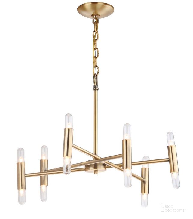 The appearance of Gale Gold Chandelier designed by Safavieh in the glam interior design. This gold piece of furniture  was selected by 1StopBedrooms from Safavieh CHA Collection to add a touch of cosiness and style into your home. Sku: CHA4005A. Product Type: Chandelier. Image1
