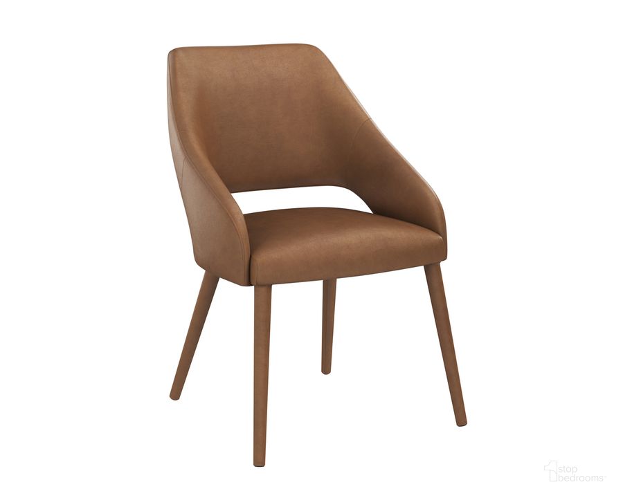The appearance of Galen Dining Chair In Missouri Cognac Leather designed by Sunpan in the modern / contemporary interior design. This cognac piece of furniture  was selected by 1StopBedrooms from Galen Collection to add a touch of cosiness and style into your home. Sku: 111084. Material: Leather. Product Type: Dining Chair. Image1