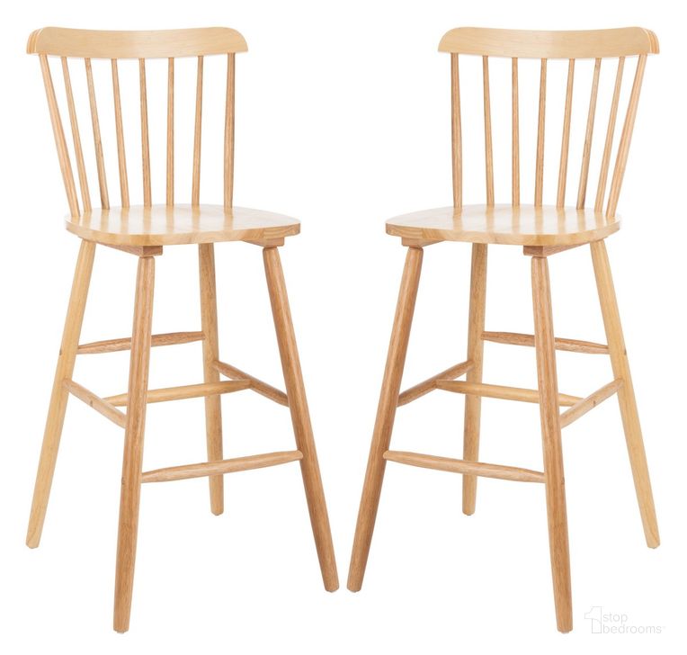 The appearance of Galena Bar Stool BST8502C Set of 2 designed by Safavieh in the modern / contemporary interior design. This natural piece of furniture  was selected by 1StopBedrooms from Galena Collection to add a touch of cosiness and style into your home. Sku: BST8502C-SET2. Product Type: Barstool. Material: Rubberwood. Image1