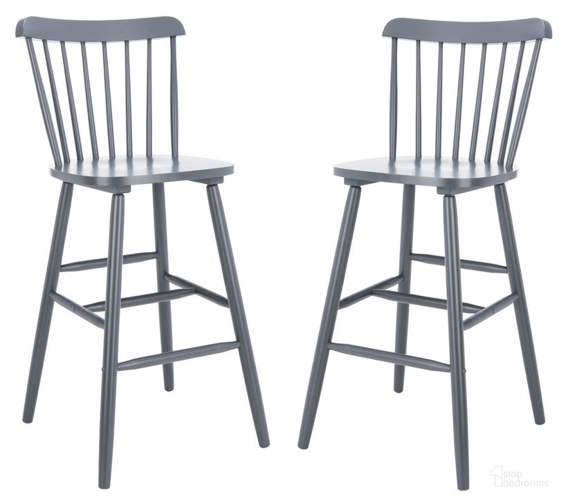 The appearance of Galena Bar Stool BST8502D Set of 2 designed by Safavieh in the modern / contemporary interior design. This grey piece of furniture  was selected by 1StopBedrooms from Galena Collection to add a touch of cosiness and style into your home. Sku: BST8502D-SET2. Product Type: Barstool. Material: Rubberwood. Image1