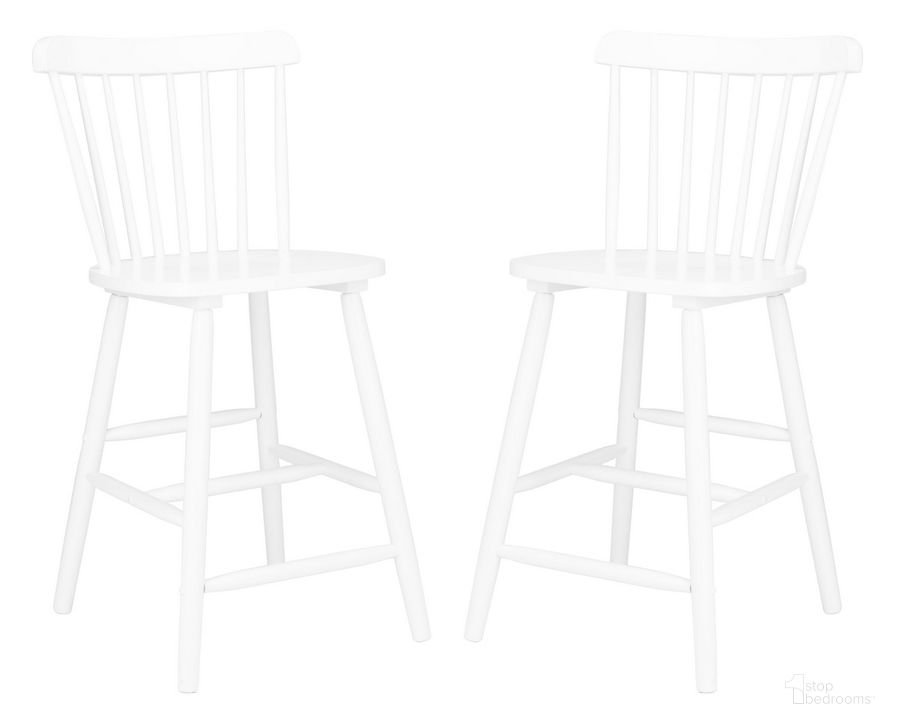 The appearance of Galena Counter Stool BST8503A Set of 2 designed by Safavieh in the modern / contemporary interior design. This white piece of furniture  was selected by 1StopBedrooms from Galena Collection to add a touch of cosiness and style into your home. Sku: BST8503A-SET2. Product Type: Barstool. Material: Rubberwood. Image1