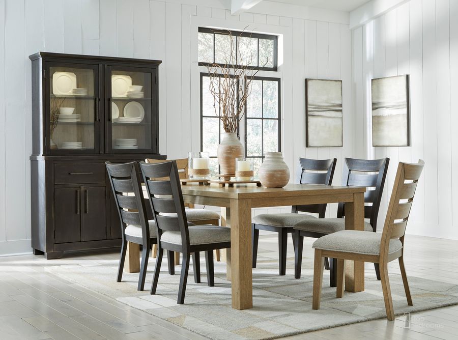 The appearance of Galliden Rustic Oak Extendable Dining Room Set designed by Signature Design by Ashley in the modern / contemporary interior design. This rustic oak piece of furniture  was selected by 1StopBedrooms from Galliden Collection to add a touch of cosiness and style into your home. Sku: D841-35;D841-03. Material: Wood. Product Type: Dining Room Set. Image1