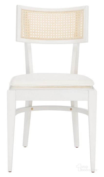 The appearance of Galway Cane Dining Chair in White designed by Safavieh in the modern / contemporary interior design. This white piece of furniture  was selected by 1StopBedrooms from Galway Collection to add a touch of cosiness and style into your home. Sku: DCH1007C. Material: Wood. Product Type: Dining Chair. Image1