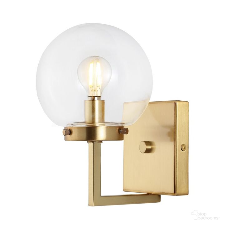 The appearance of Ganon Wall Sconce Set of 2 in Brass SCN4084A-SET2 designed by Safavieh in the rustic / southwestern interior design. This clear glass piece of furniture  was selected by 1StopBedrooms from Ganon Collection to add a touch of cosiness and style into your home. Sku: SCN4084A-SET2. Material: Metal. Product Type: Wall Sconce. Image1