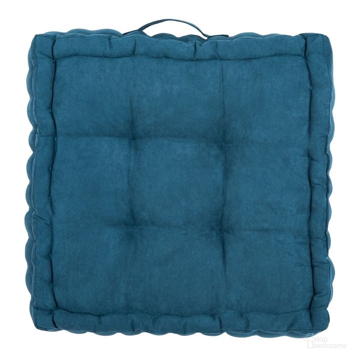 The appearance of Gardenia Floor Pillow in Turquoise designed by Safavieh in the transitional interior design. This turquoise piece of furniture  was selected by 1StopBedrooms from Gardenia Collection to add a touch of cosiness and style into your home. Sku: FLP1002B. Product Type: Pillow. Material: Velvet. Image1
