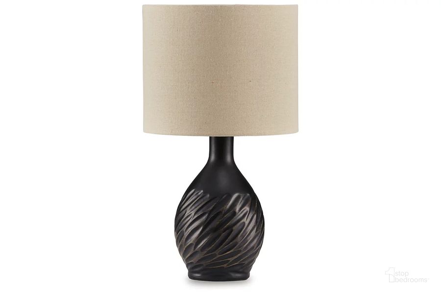 The appearance of Garinton Table Lamp In Black designed by Signature Design by Ashley in the transitional interior design. This black piece of furniture  was selected by 1StopBedrooms from Garinton Collection to add a touch of cosiness and style into your home. Sku: L180184. Material: Ceramic. Product Type: Table Lamp. Image1