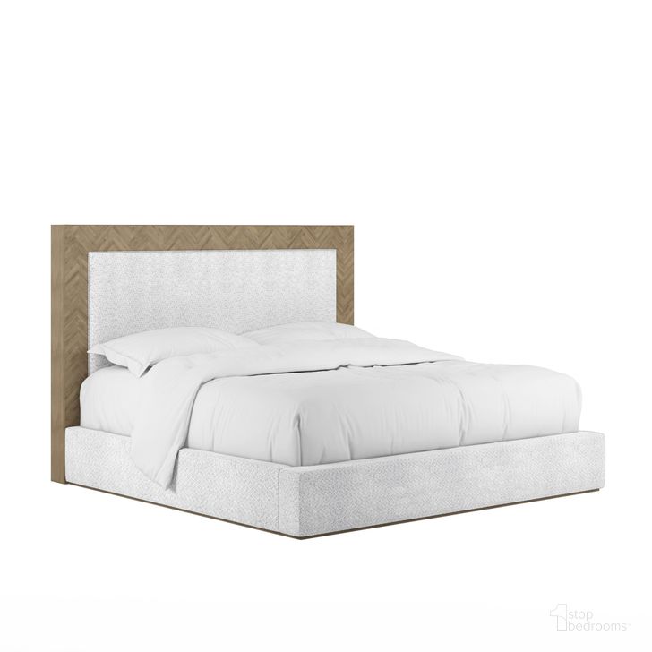 The appearance of Garrison King Upholstered Bed In White designed by A.R.T. in the modern / contemporary interior design. This white piece of furniture  was selected by 1StopBedrooms from Garrison Collection to add a touch of cosiness and style into your home. Sku: 322126-1302HB;322126-1302FB;322125-1302RS. Bed Size: King. Material: Wood Veneer. Product Type: Upholstered Bed. Image1