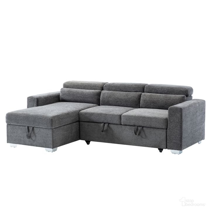 The appearance of Gary LAF Pullout Sleeper Sectional with Storage In Grey designed by AC Pacific in the modern / contemporary interior design. This grey piece of furniture  was selected by 1StopBedrooms from Gary Collection to add a touch of cosiness and style into your home. Sku: GARY-D.GRAY-LAF-SECT. Material: Metal. Product Type: Sectional. Image1