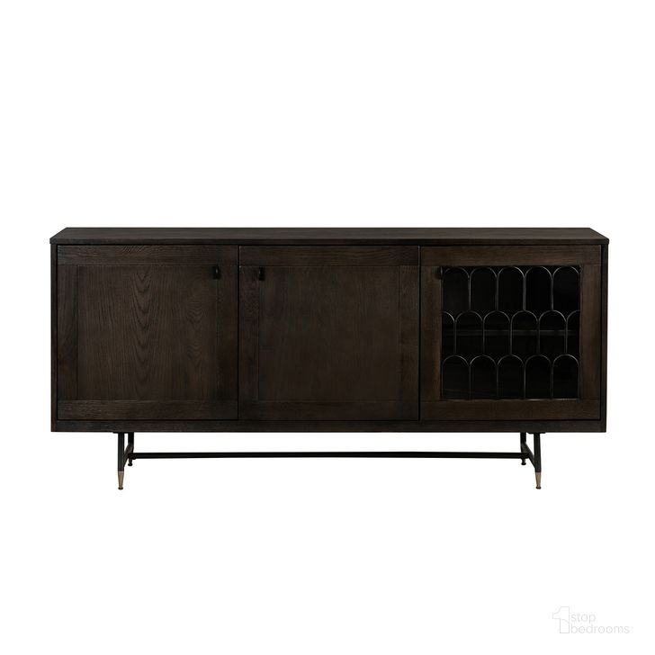 The appearance of Gatsby Oak and Metal Buffet Cabinet designed by Armen Living in the modern / contemporary interior design. This dark gray piece of furniture  was selected by 1StopBedrooms from Gatsby Collection to add a touch of cosiness and style into your home. Sku: LCGTBUOA. Material: Wood. Product Type: Buffet. Image1