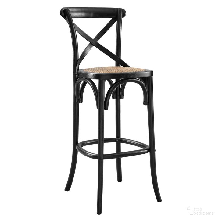 The appearance of Gear Black Bar Stool designed by Modway in the modern / contemporary interior design. This black piece of furniture  was selected by 1StopBedrooms from Gear Collection to add a touch of cosiness and style into your home. Sku: EEI-5668-BLK. Material: Wood. Product Type: Barstool. Image1
