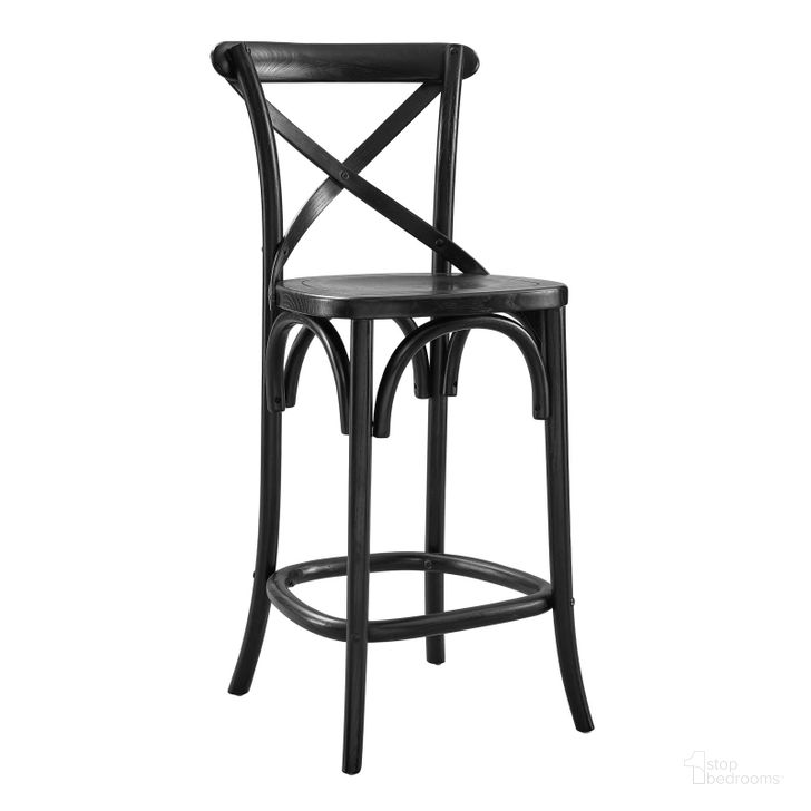 The appearance of Gear Black Counter Stool EEI-5562-BLK designed by Modway in the modern / contemporary interior design. This black piece of furniture  was selected by 1StopBedrooms from Gear Collection to add a touch of cosiness and style into your home. Sku: EEI-5562-BLK. Material: Wood. Product Type: Barstool. Image1