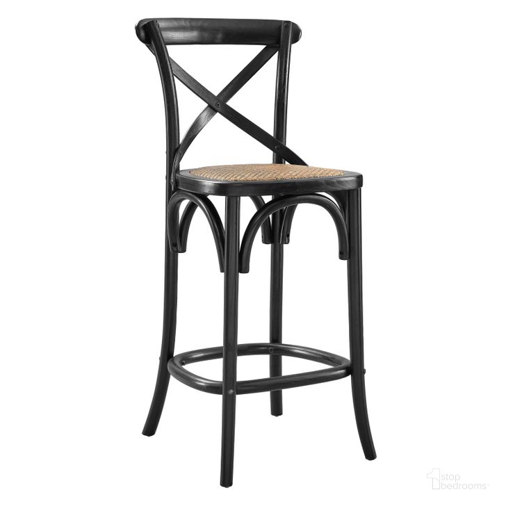 The appearance of Gear Black Counter Stool designed by Modway in the modern / contemporary interior design. This black piece of furniture  was selected by 1StopBedrooms from Gear Collection to add a touch of cosiness and style into your home. Sku: EEI-5667-BLK. Material: Wood. Product Type: Barstool. Image1